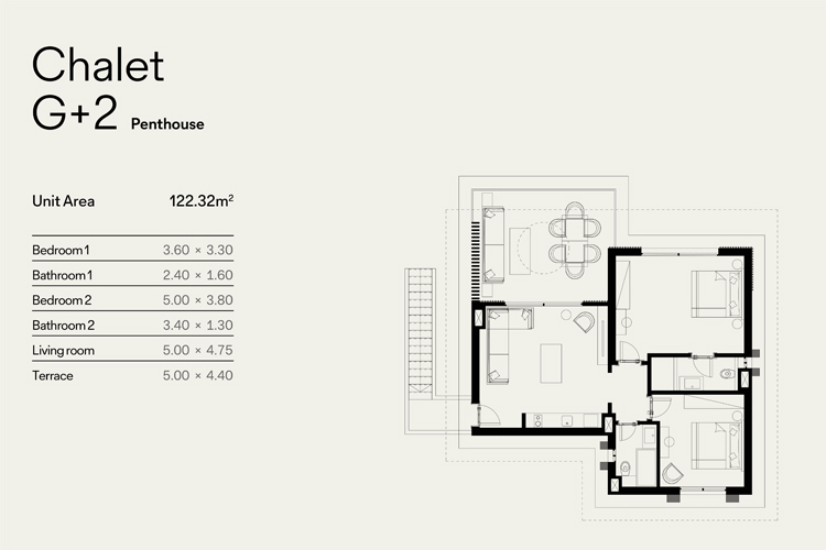 For sale 2 BR Penthouse with garden view - 10